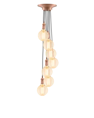 Cluster Chandelier - Staggered: Grey and Copper