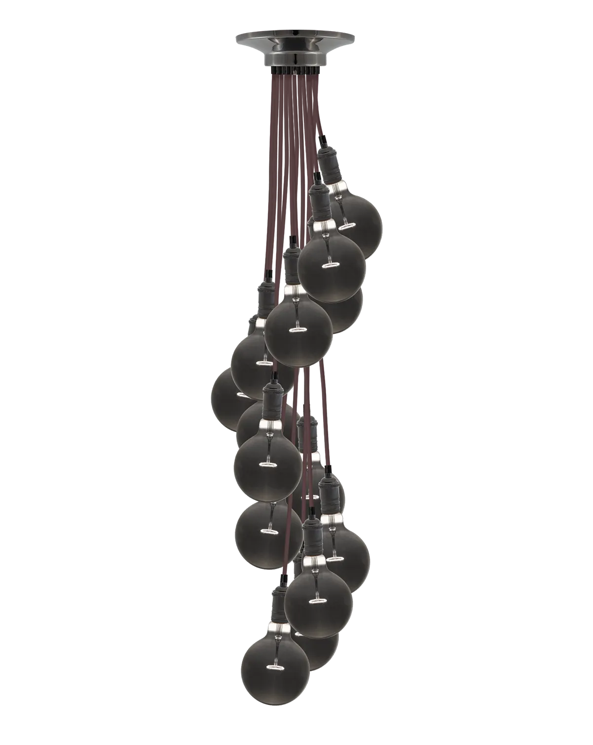 Cluster Chandelier - Staggered: Taupe and Smoke