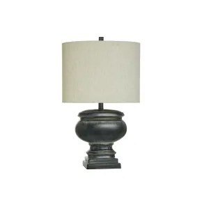 Collective Design By Stylecraft Oval Charcoal Pottery Table Lamp TL211529JCADS - DISTRESSED CHARCOAL ONE SIZE