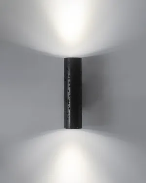 Cylindrical Lava Stone Up & Down Wall Light | Buzao