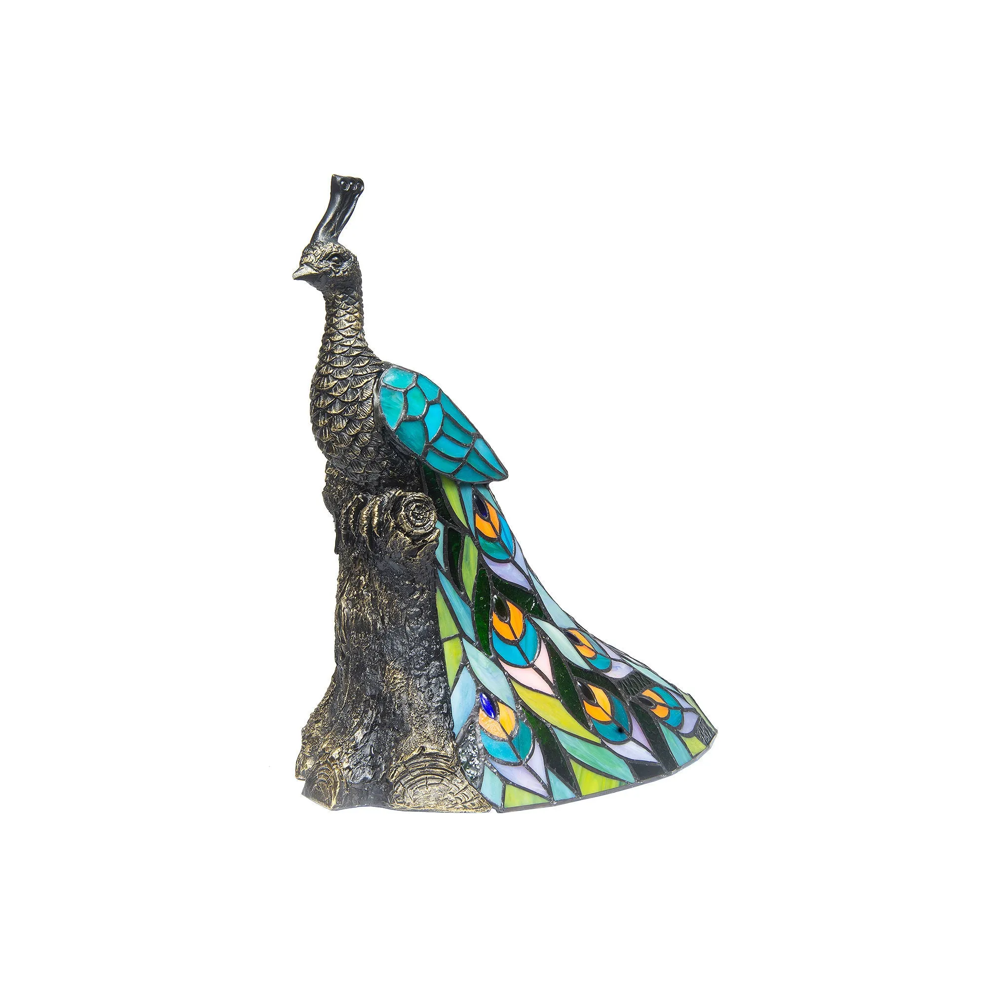 Dale Tiffany 15.5" Turquoise Kingsley Tiffany Peacock Table Lamp - TURQUOISE ONE SIZE