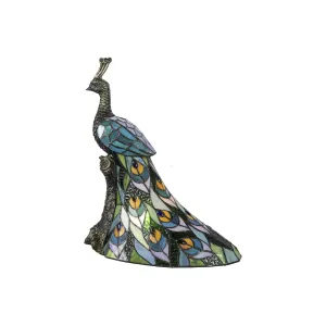 Dale Tiffany 15.5" Turquoise Kingsley Tiffany Peacock Table Lamp - TURQUOISE ONE SIZE