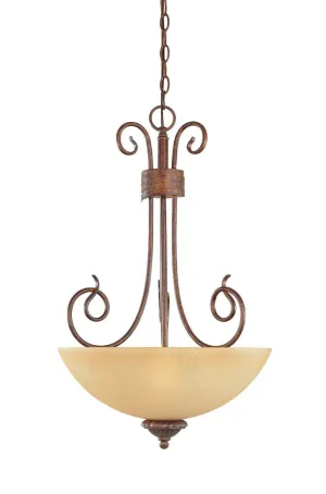 Designers Fountain Lighting 99331 AUB Belaire Collection Three Light Hanging Pendant Chandelier in Aged Umber Bronze Finish