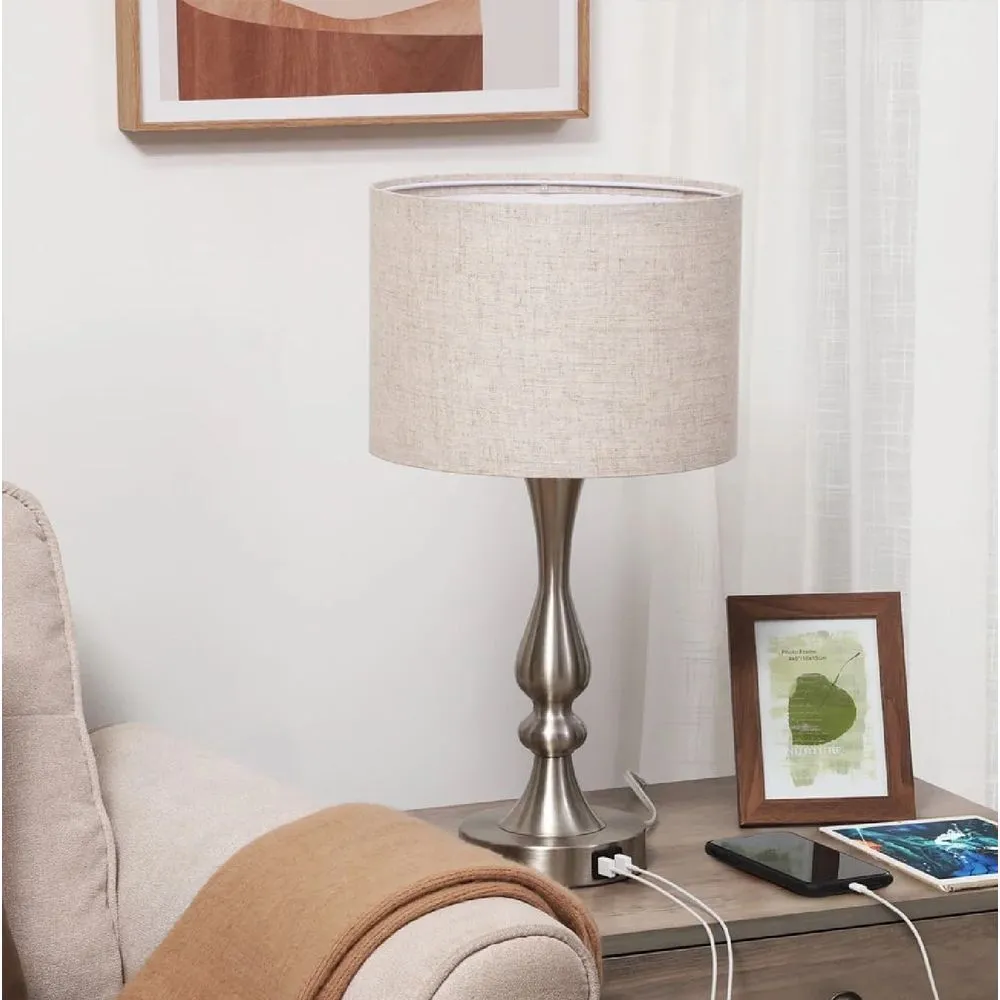 DEWENWILS Modern Touch Control Table Lamp 3 Way Dimmable with 2 USB Ports for Living Room Bedroom Bulb Include