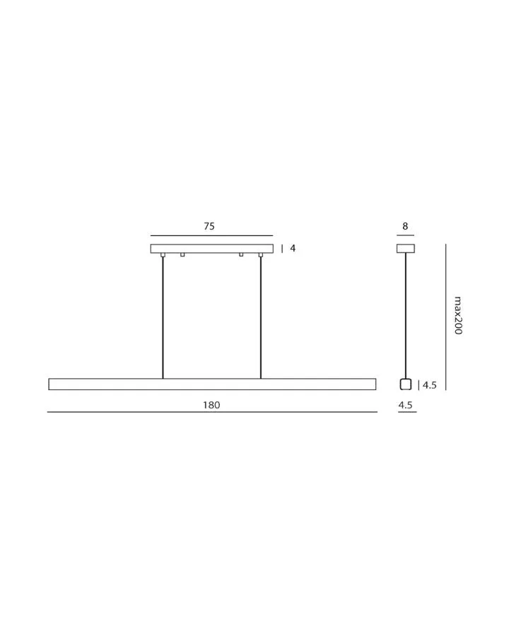 Dimmable Aluminium Linear LED Pendant Light | Two Finishes