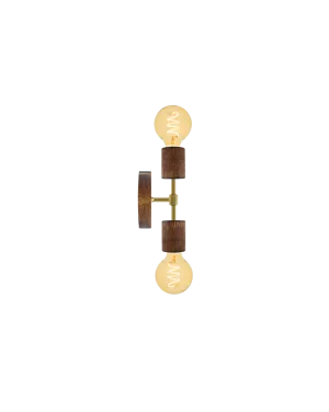 Double Wall Sconce: Walnut and Brass