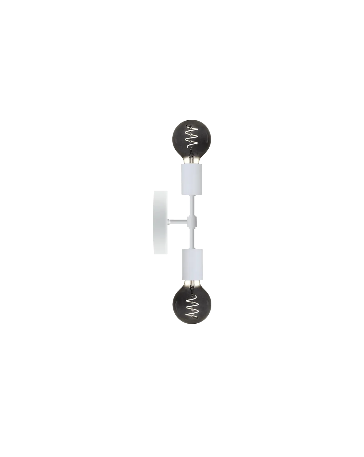 Double Wall Sconce: White with Smoke