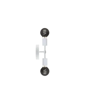 Double Wall Sconce: White with Smoke