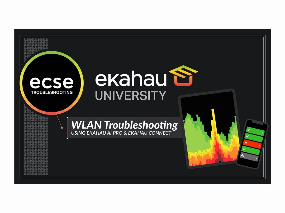 Ekahau WiFi Troubleshooting Class - Online Instructor-led training (ILT) Stream - live e-learning - 4 days - 1 seat ECSE-4-TRBLSHOOT-SEAT-ONL