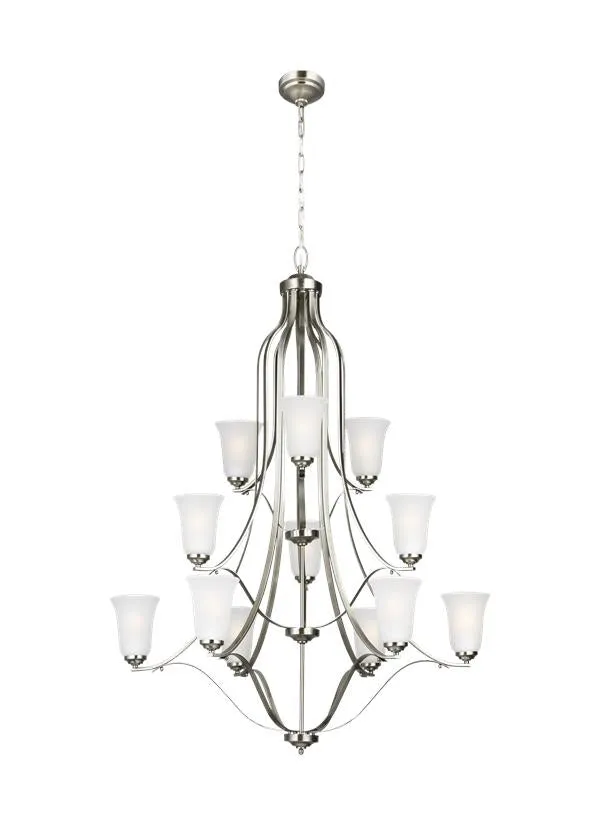 Emmons Collection - Twelve Light Chandelier | Finish: Brushed Nickel - 3139012EN3-962