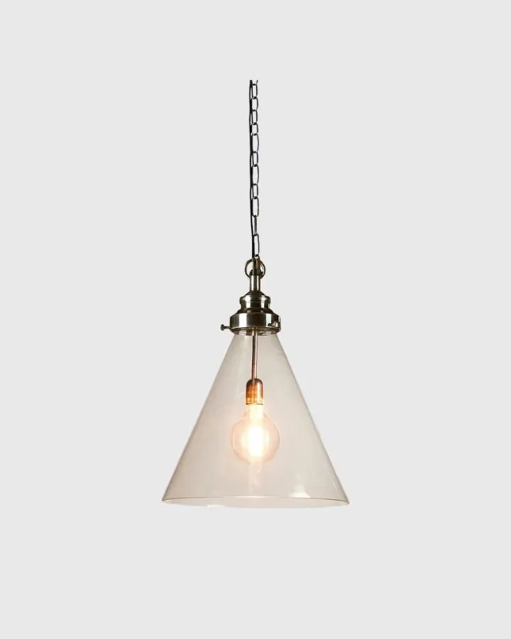 Evoking Industrial Glass Pendant | Antique Silver | Assorted Sizes