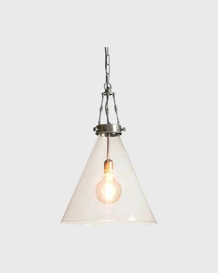 Evoking Industrial Glass Pendant | Antique Silver | Assorted Sizes