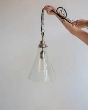 Evoking Industrial Glass Pendant | Antique Silver | Assorted Sizes