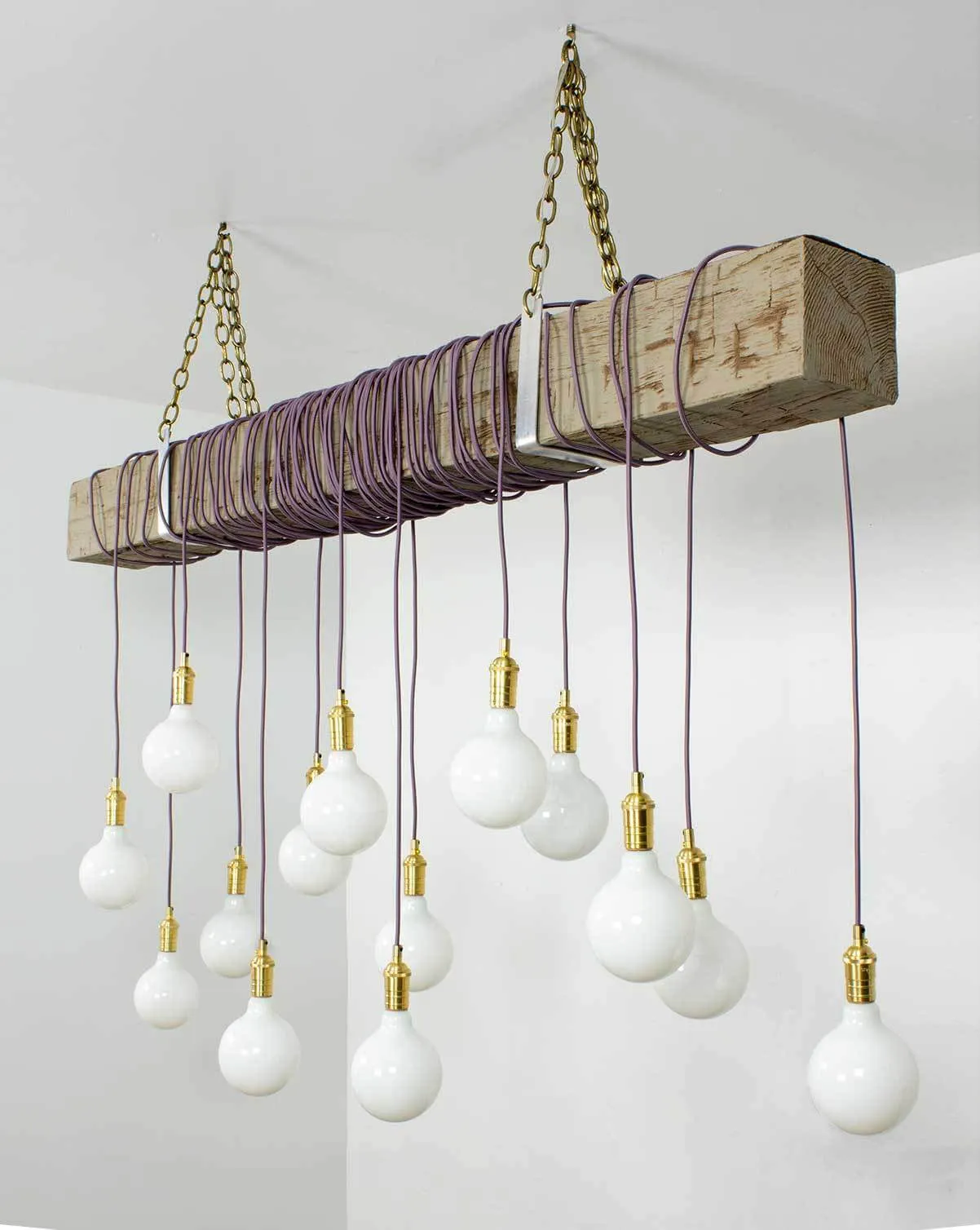 Faux Beam 14 Pendant Wrap: Mauve with Brass