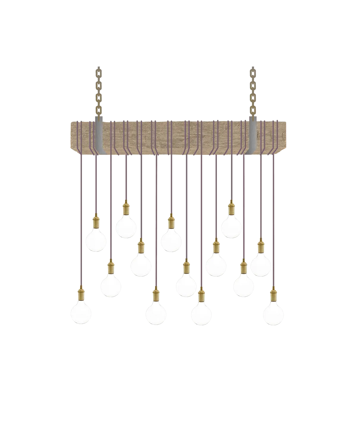 Faux Beam 14 Pendant Wrap: Mauve with Brass