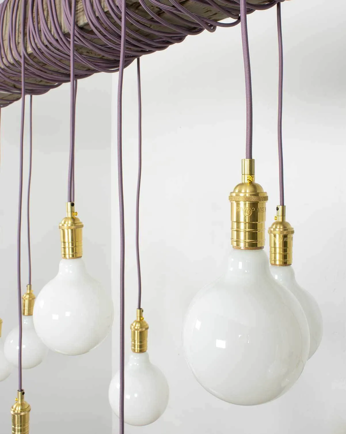 Faux Beam 14 Pendant Wrap: Mauve with Brass