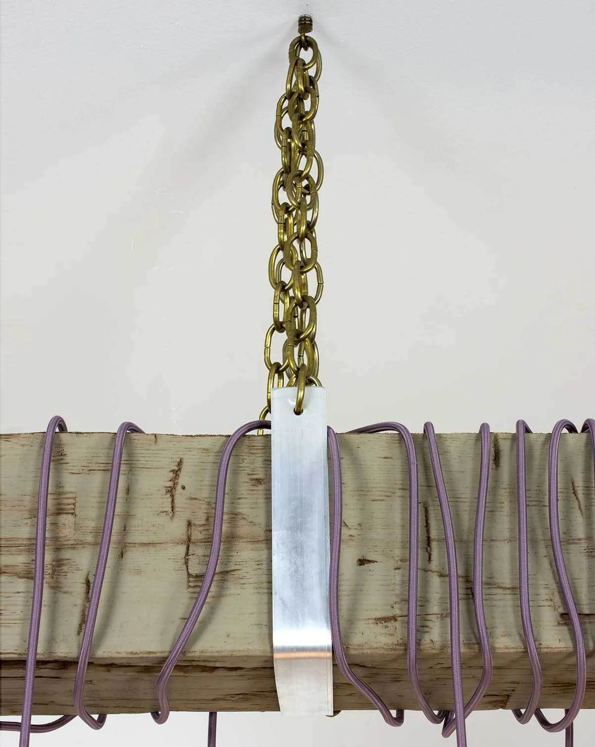 Faux Beam 14 Pendant Wrap: Mauve with Brass