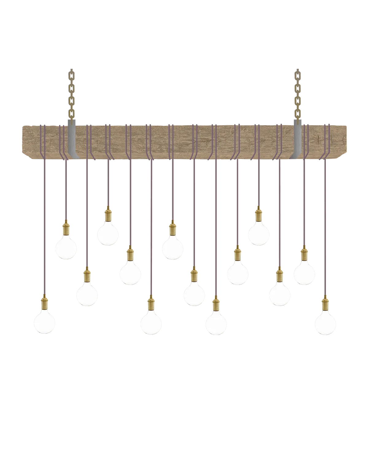 Faux Beam 14 Pendant Wrap: Mauve with Brass