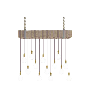Faux Beam 14 Pendant Wrap: Mauve with Brass