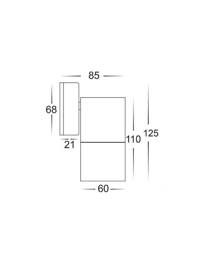 Fixed Down Pillar Wall Light | Graphite | TRIColour