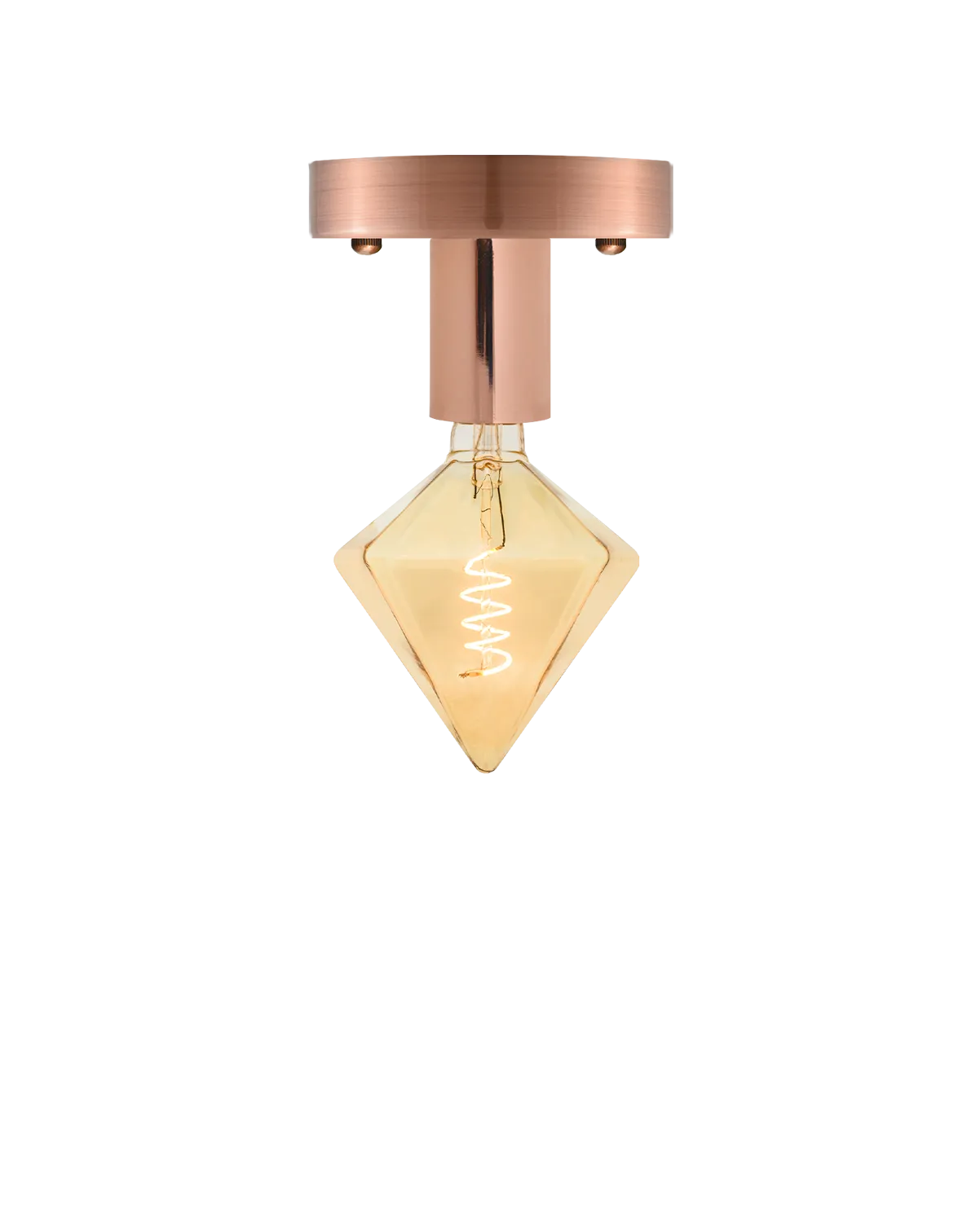 Flush Mount: Copper Diamond Bulb