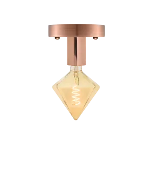 Flush Mount: Copper Diamond Bulb