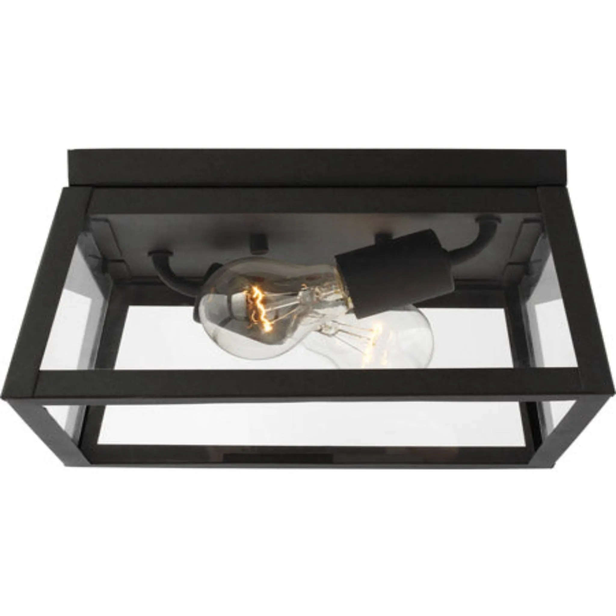 Founders 2 Light 12" Black Outdoor Flush Mount