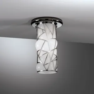 Gorgeous Modern Milky White Murano Glass Flush Ceiling Light