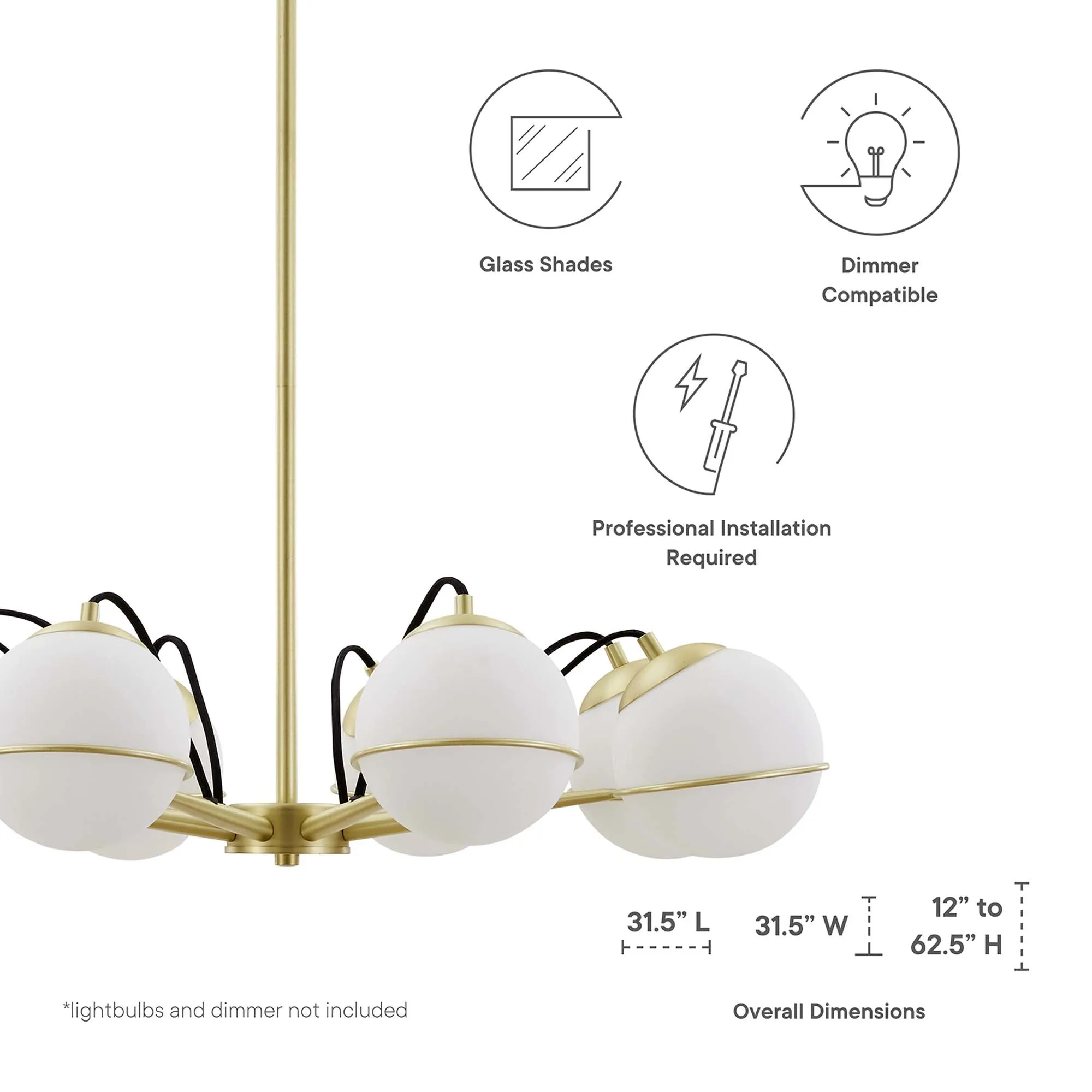 Hanna 8-Light Chandelier by Modway