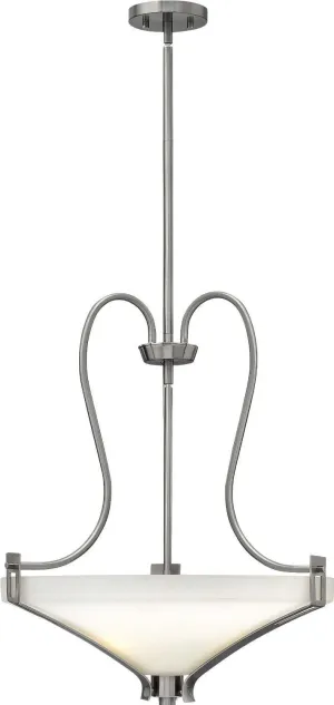 Hinkley Lighting 4224 BN Channing Collection Three Light Hanging Pendant Chandelier in Brushed Nickel Finish