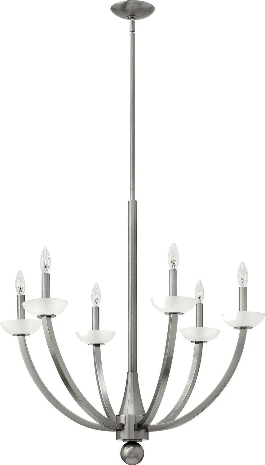 Hinkley Lighting 4926 BN Splendor Collection Six Light Hanging Pendant Chandelier in Brushed Nickel Finish