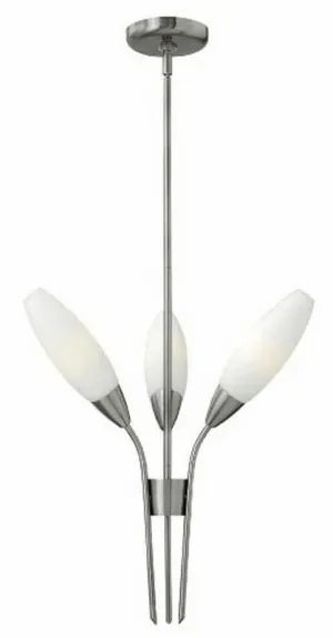 Hinkley Lighting Fredrick Ramond FR40103 BNI Calista Collection Three Light Hanging Pendant Chandelier in Brushed Nickel Finish