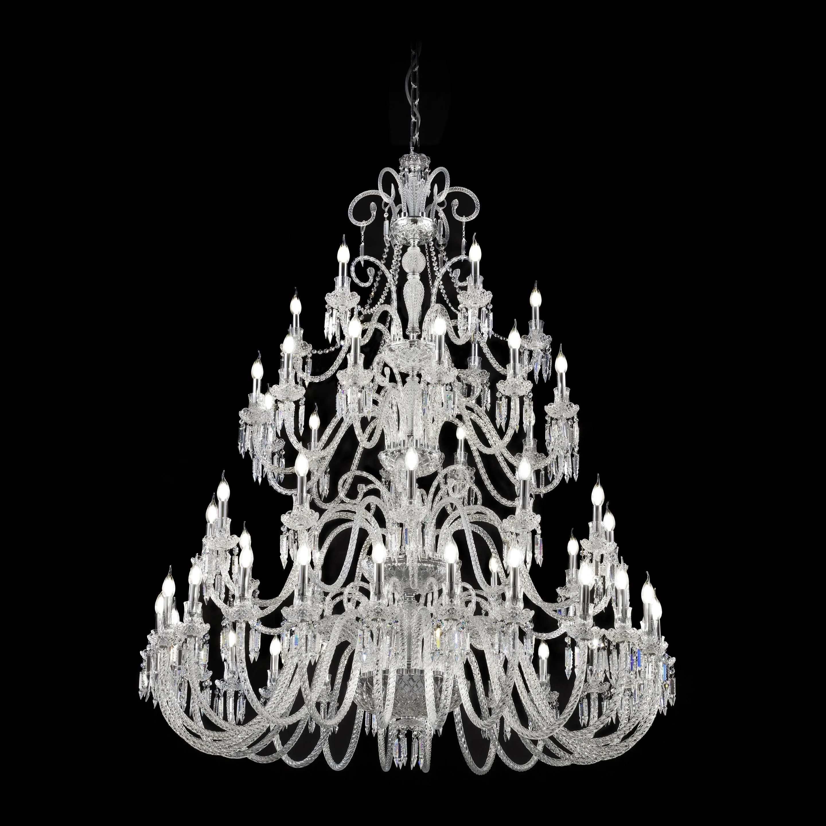 Huge Fine English Style Glass & Crystal Chandelier