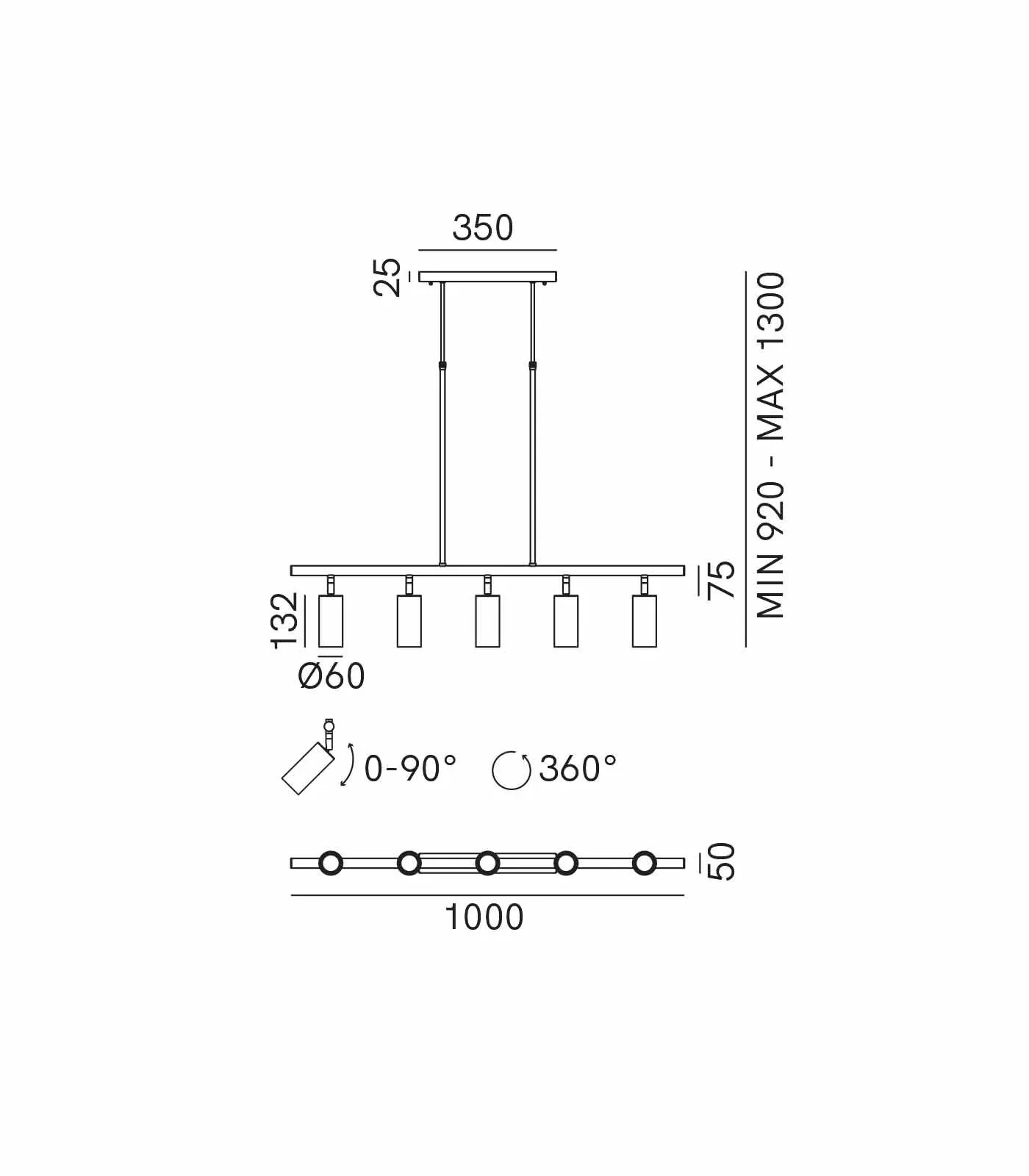 Industrial Adjustable Linear Pendant