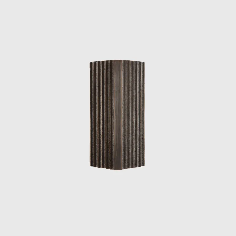 Industrial Reeded Brass Outdoor Wall Light