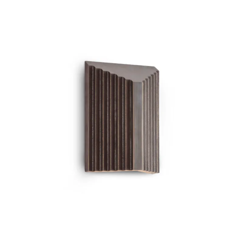 Industrial Reeded Brass Outdoor Wall Light