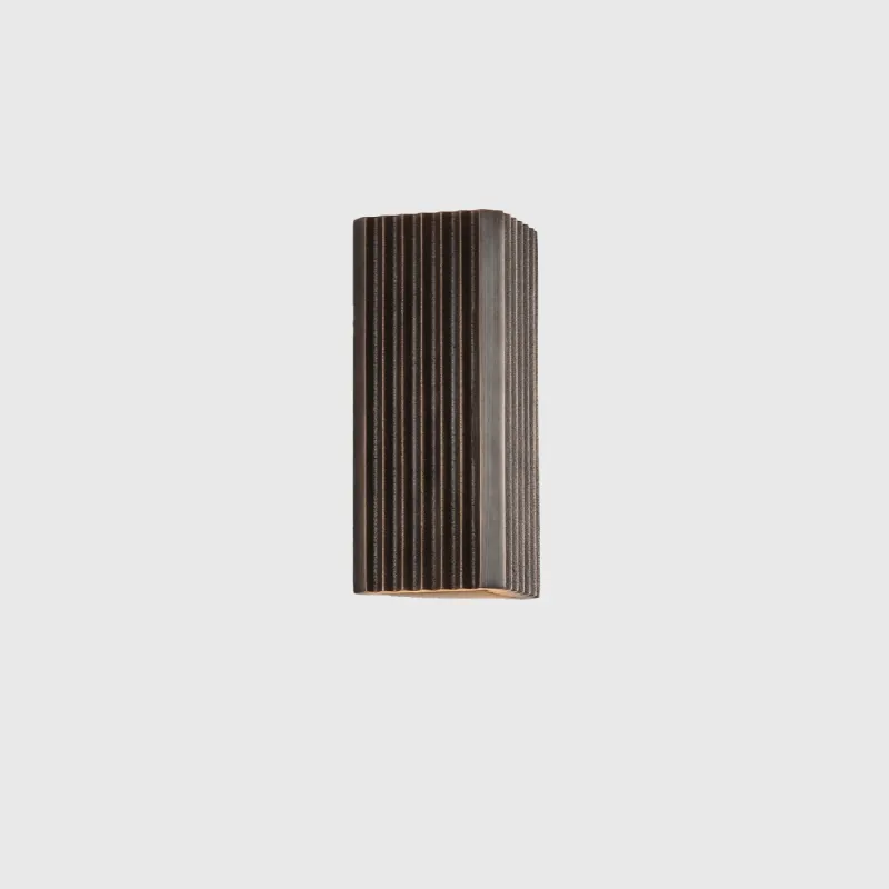 Industrial Reeded Brass Outdoor Wall Light