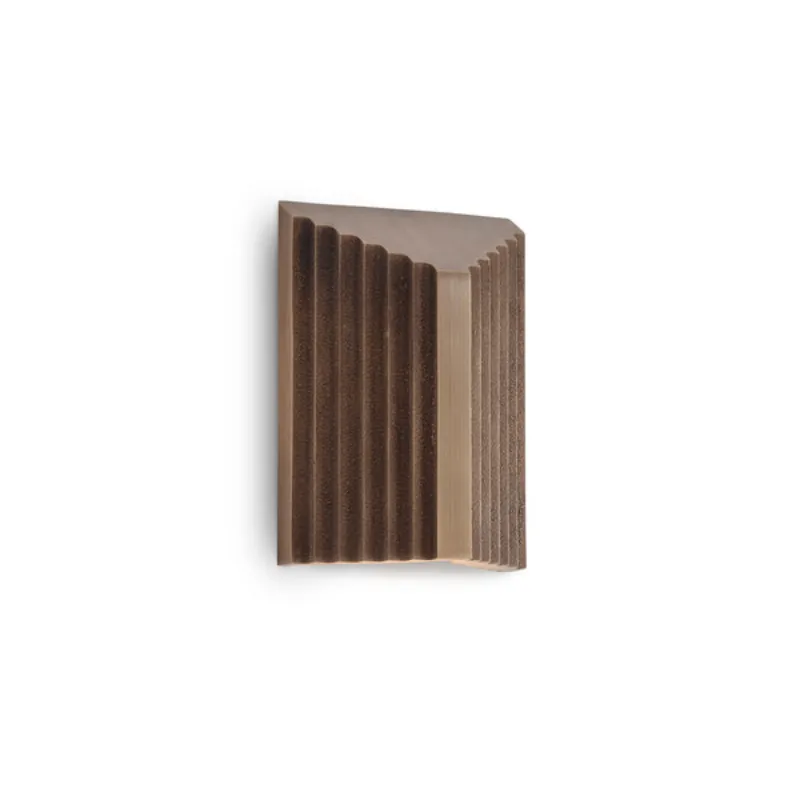 Industrial Reeded Brass Outdoor Wall Light