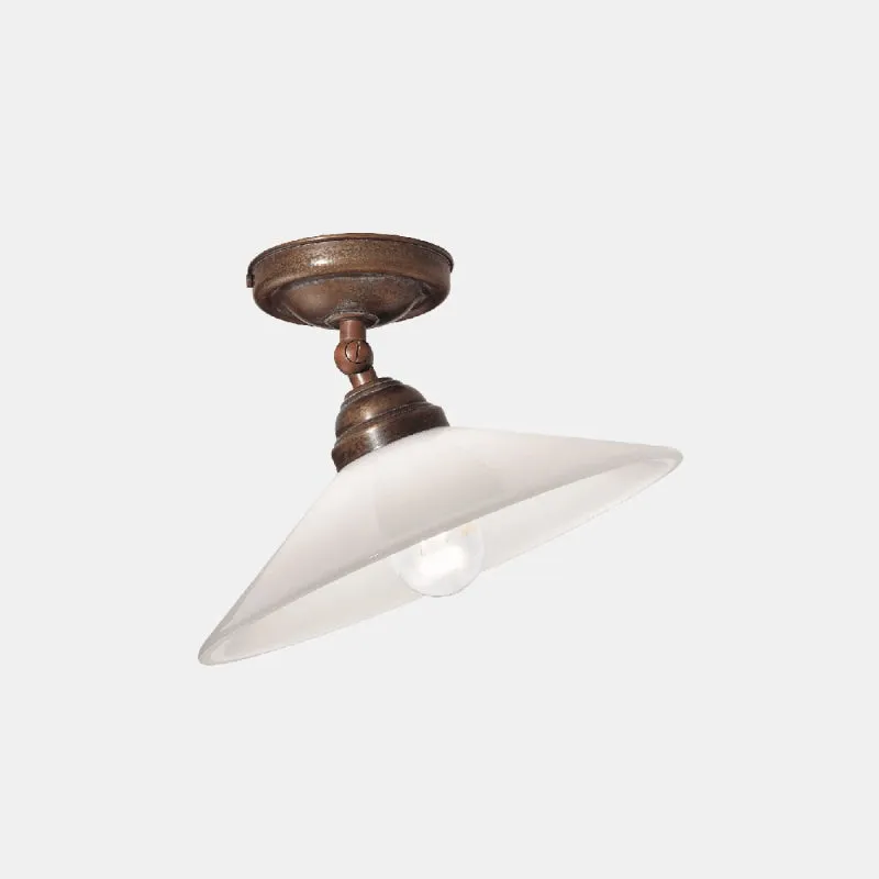 Italian Brass & Glass Ceiling Light