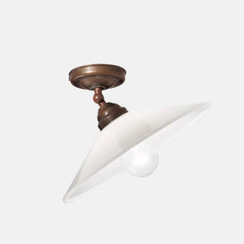 Italian Brass & Glass Ceiling Light