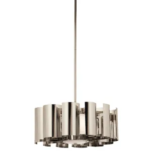 Kichler Lighting 42835 PN Ziva Collection One Light Hanging Pendant Chandelier in Polished Nickel Finish