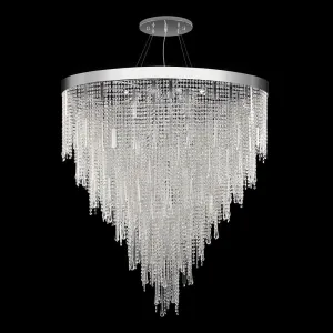 Large Italian Crystal Hallway Chandelier With Delicate Tear Droplets