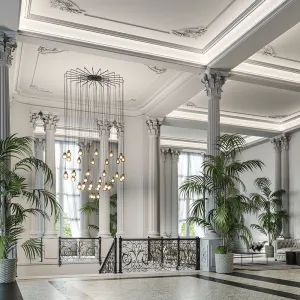 Large Luxury Tiered Light Bulb Chandelier