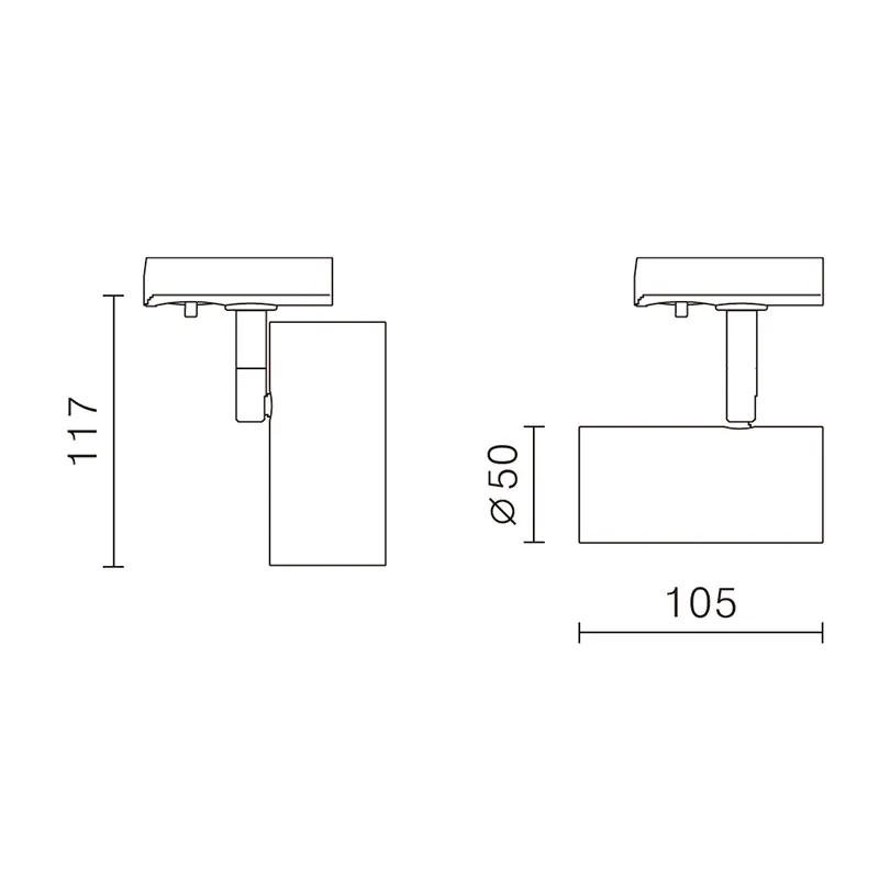 LED Compact Profile Track Kit | 1M & 2 Lights | H-Component