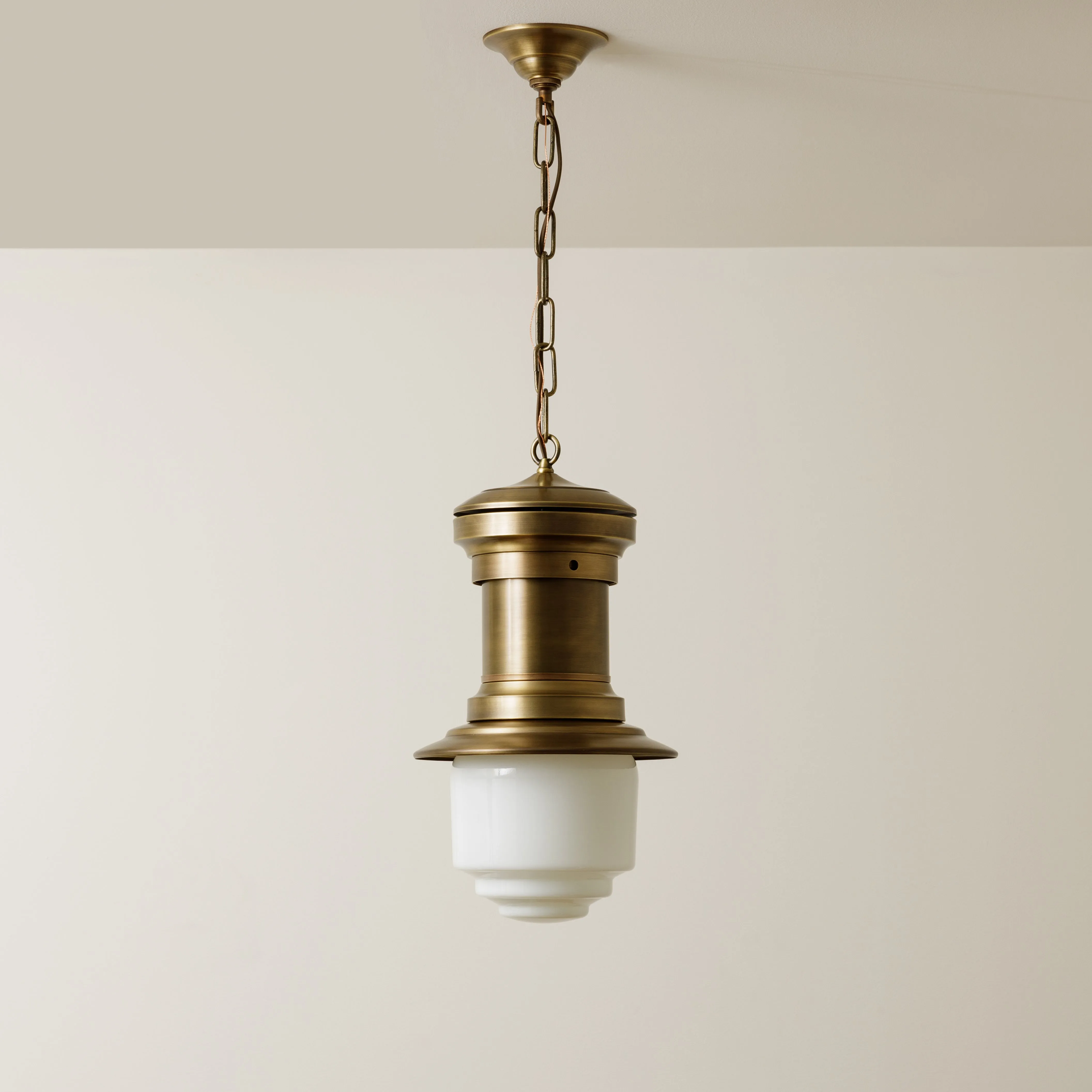Linden (Opal) | Historic Arc Chain Hung Chandelier