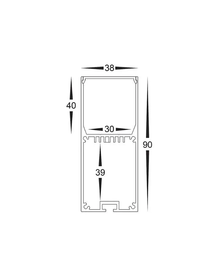 Linear Pendant High Side Black | Integrated Power Cord | Assorted Sizes