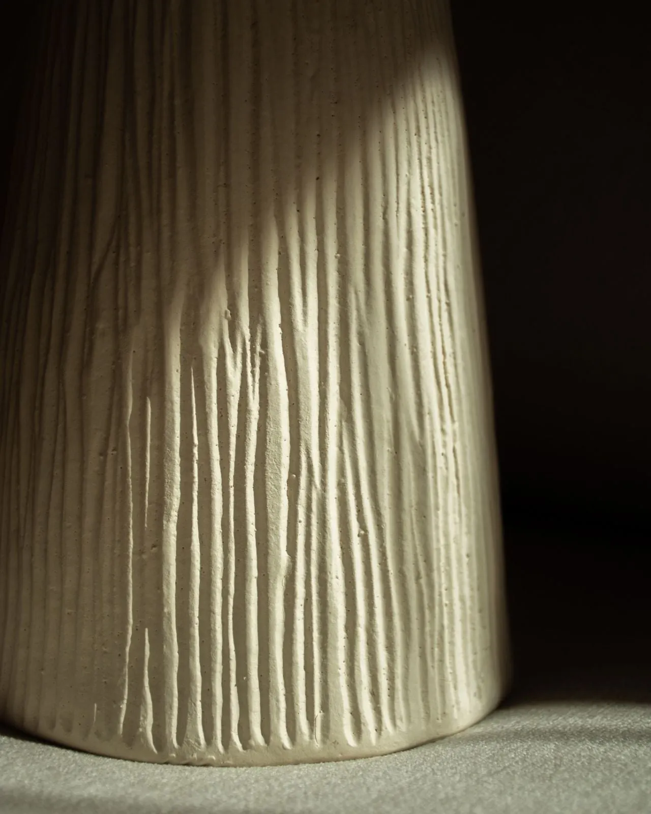 Long Ceramic Grooved Pendant