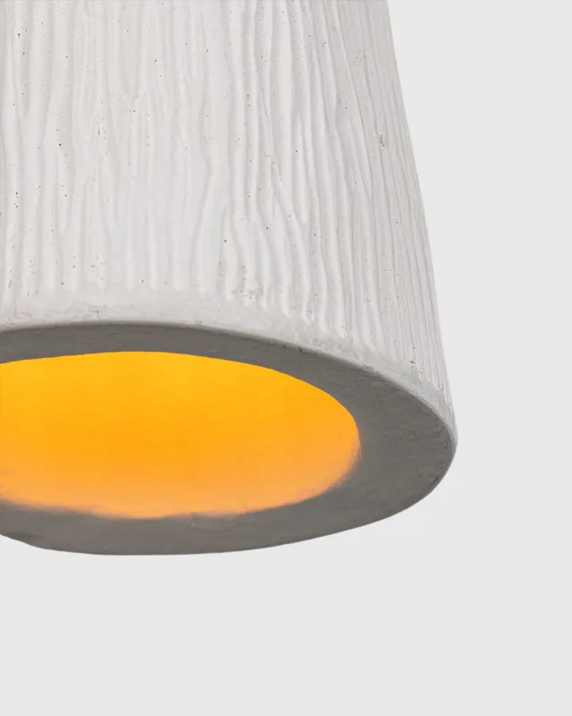 Long Ceramic Grooved Pendant