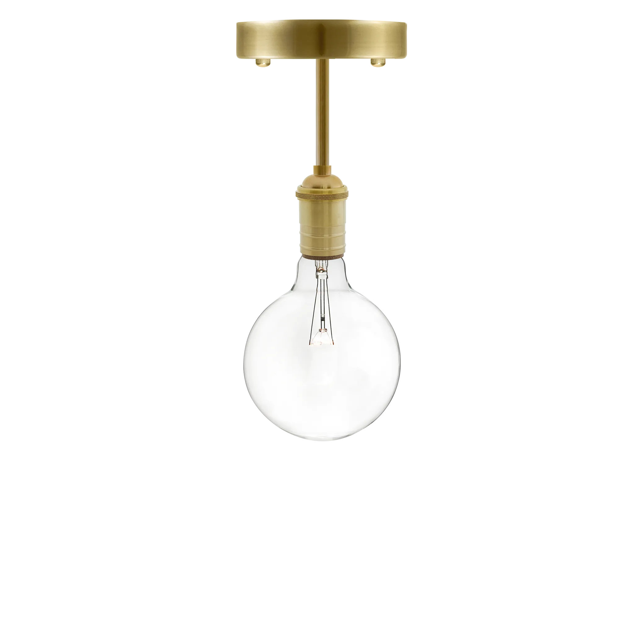 Long Flush Mount: Brass Clear Globe