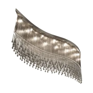 Modern Wave Smoke Glass Chandelier With Premium Crystals